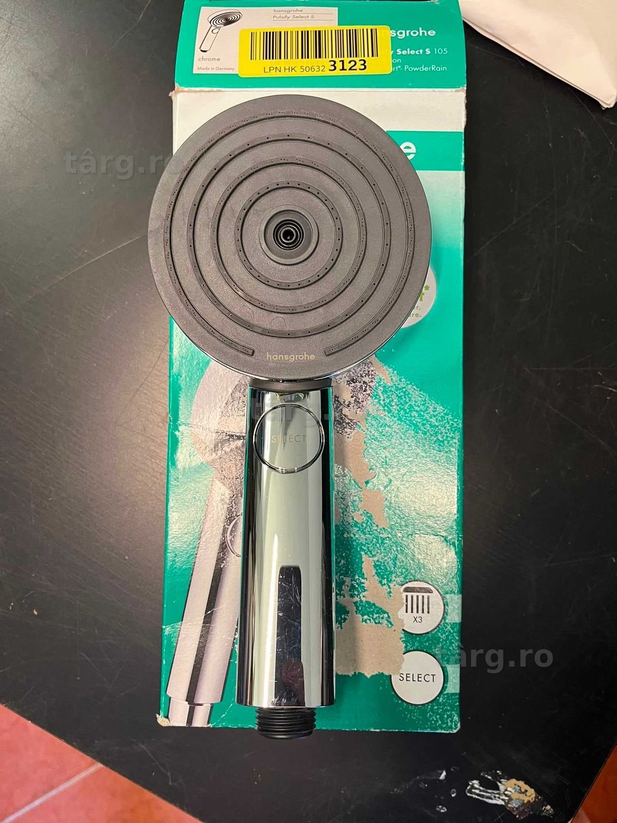 hansgrohe Pulsify Select S - cap de duș economizor de apă 9 l/min (EcoSmart)