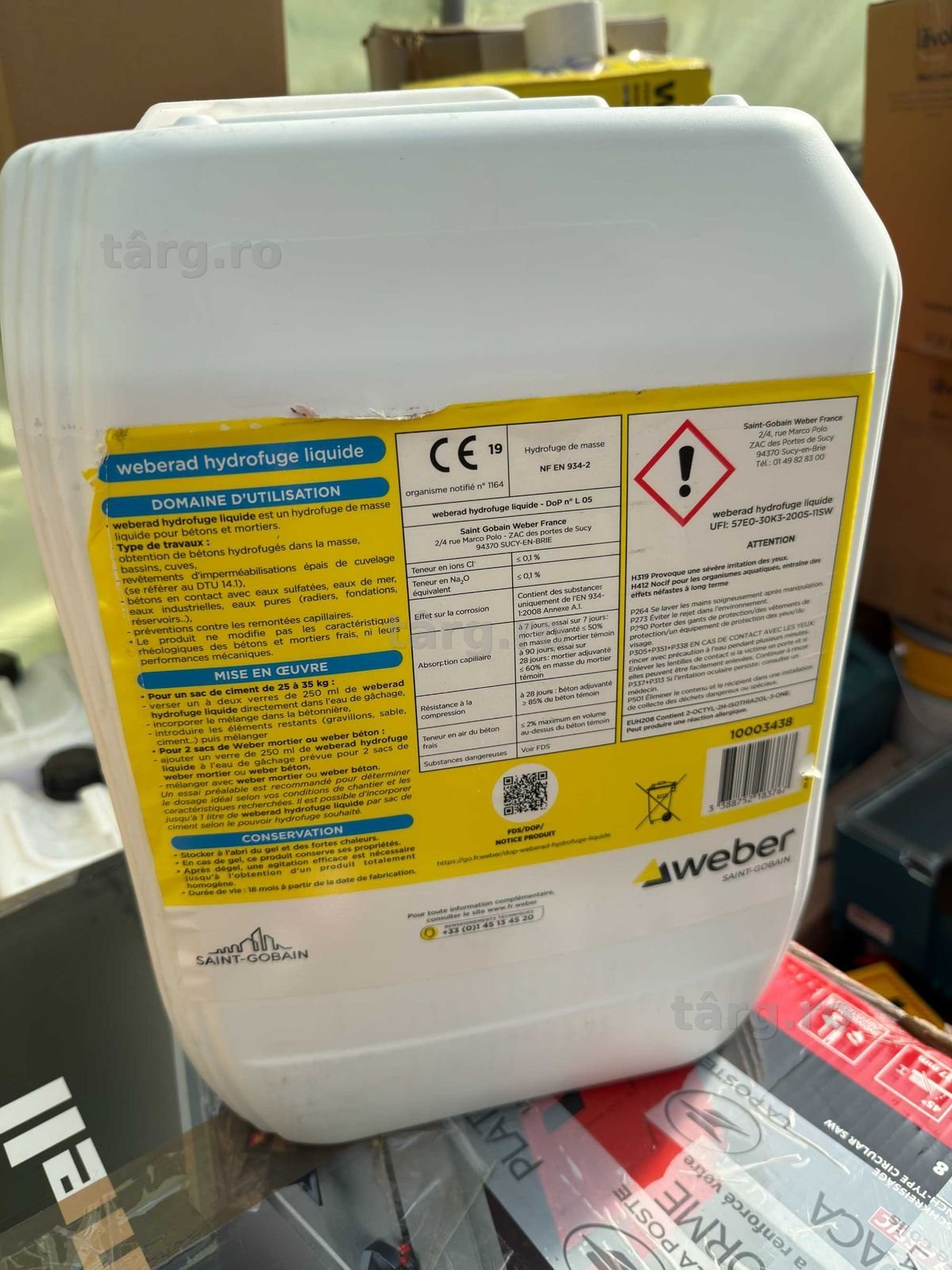 WEBER hidrofob lichid pt. impermeabilizarea mortarelor/betoanelor, 20L 4
