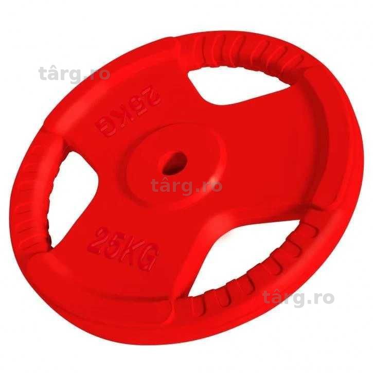 Disc din fontă cauciucat cu grip 31mm 25 KG Gorilla Sports