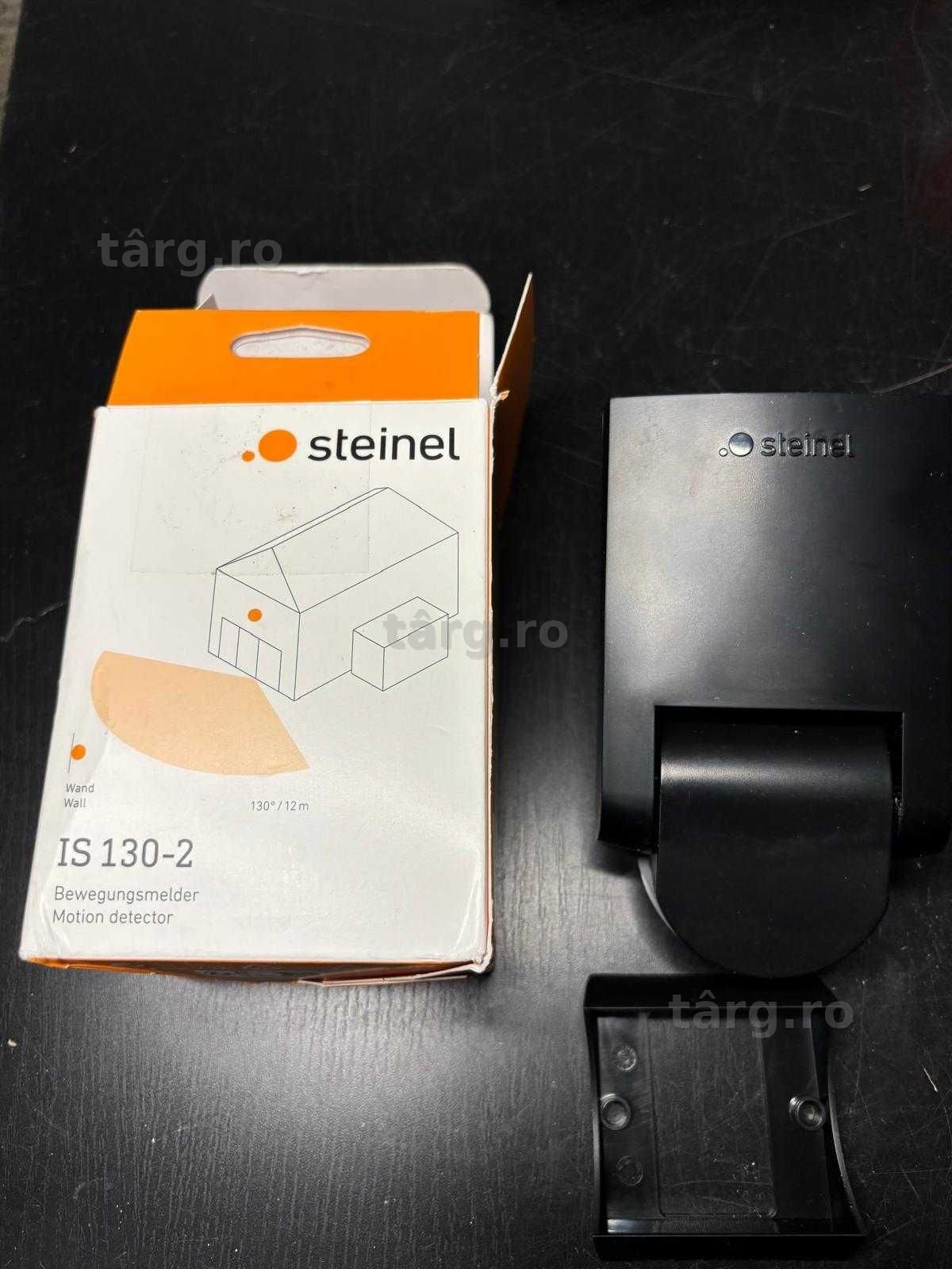 Senzor de mișcare Steinel IS 130-2, 130°, rază de acțiune de 12 m, pentru utilizare în interior și exterior, IP54, negru