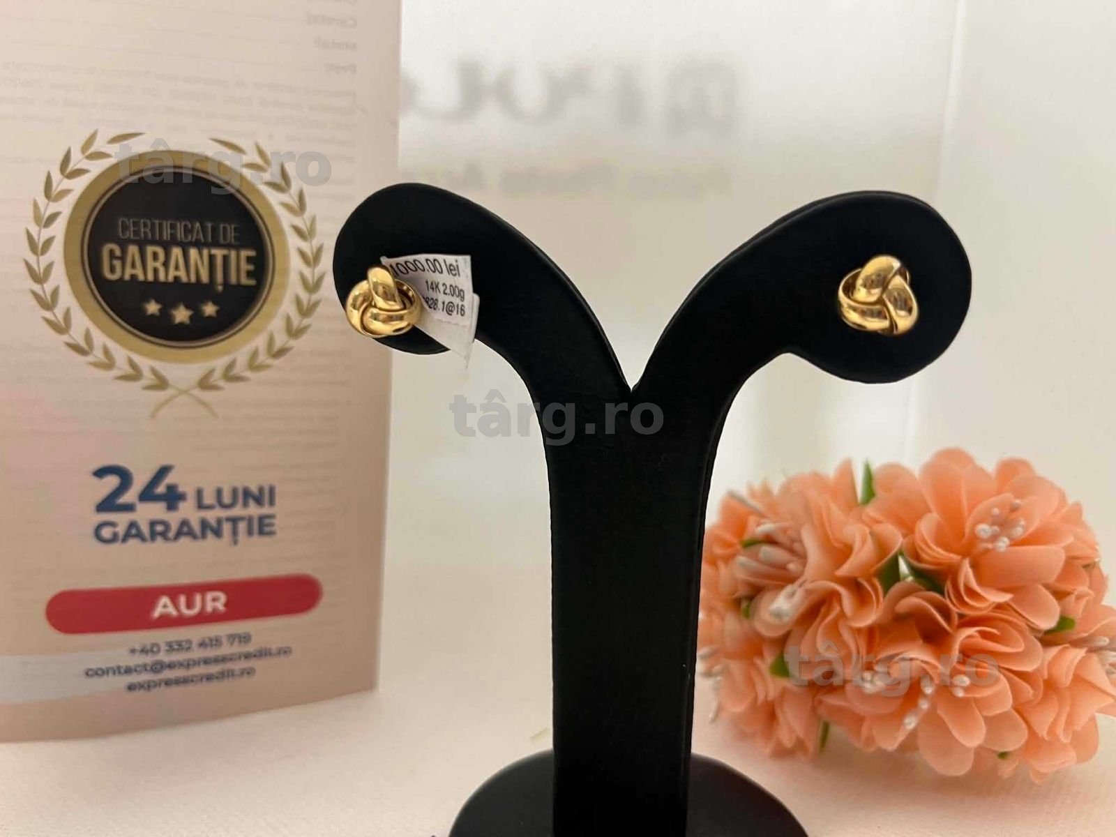 Cercei Aur 14k 2.00g (AG Moldova b32828)-Garantie 2 ani! 3