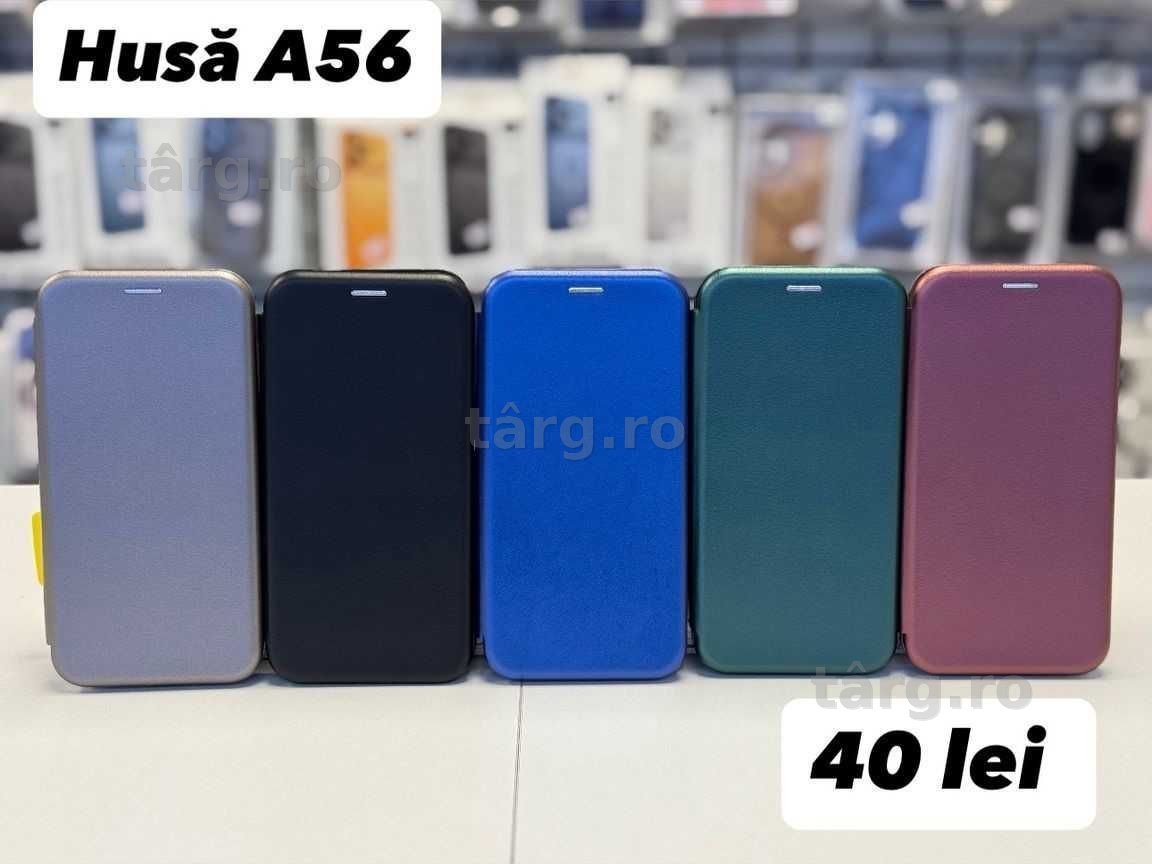 Husa tip carte, folie, cablu, incarcator Samsung A56
