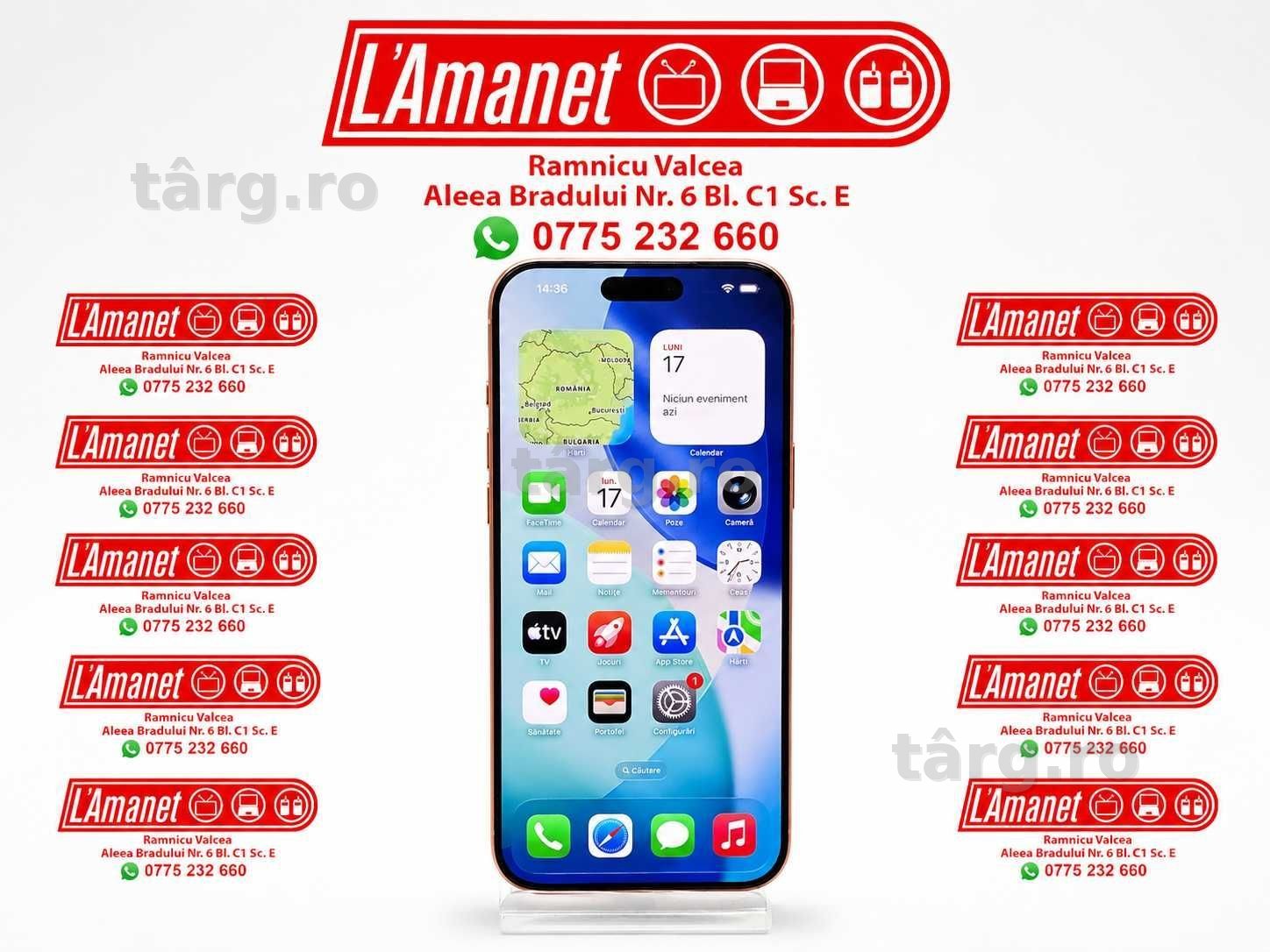 iPhone 17 Pro Max Cosmic Orange 256GB Neverlocked FullBox Bateria 100% Garantie Ian 2027