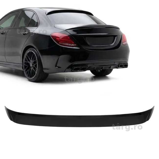 Eleron Luneta Lip Spoiler Geam Mercedes Benz C Class W205 (2014-2021) Sedan, Negru Lucios
