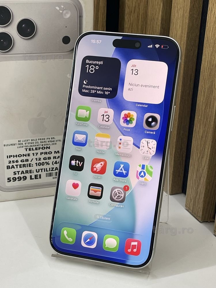 Iphone 17 Pro Max 256Gb 100% baterie (44 cicluri) Garantie #60610