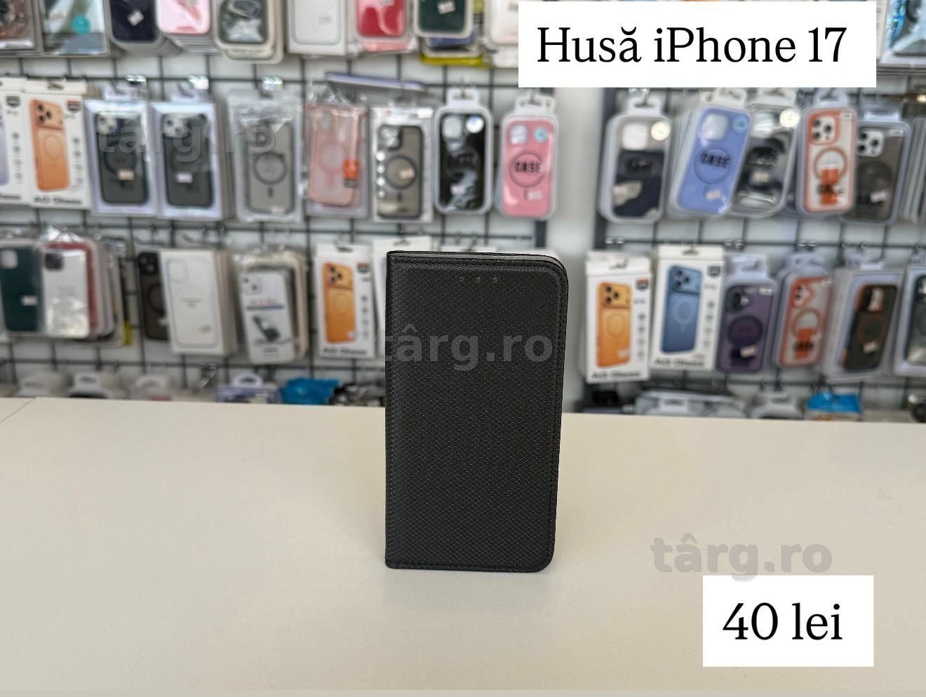 Husa tip carte - piele ecologica - iPhone 17