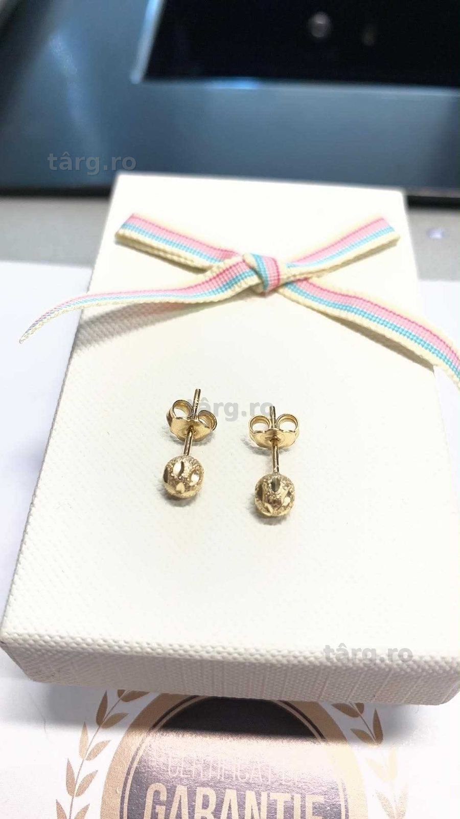 Cercei aur 14k ( Tomesti b 33538) Garantie 2 ani ! 2