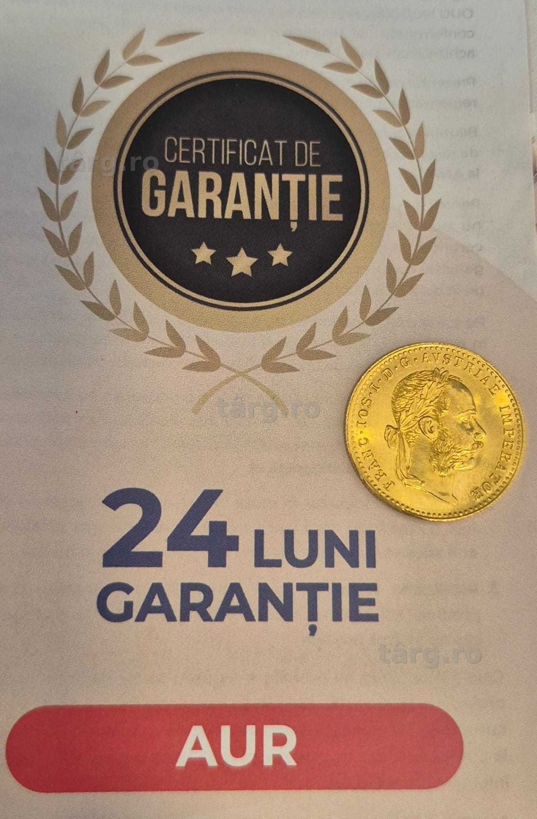 Moneda din aur (AG32 B28619.1) 2 ANI GARANTIE!