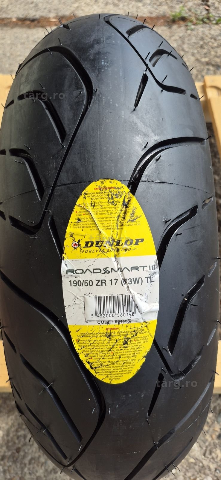 O anvelopa moto noua Dunlop 190/50/ZR17 M/C,dot 2018. 2
