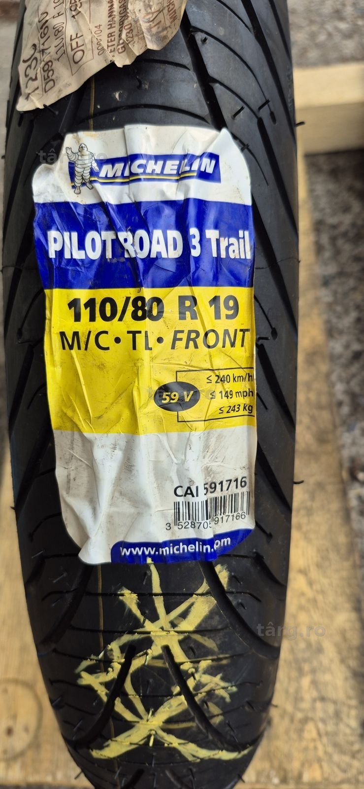 O anvelopa moto fata noua Michelin 110/80 R19M/C,dot 2019. 2