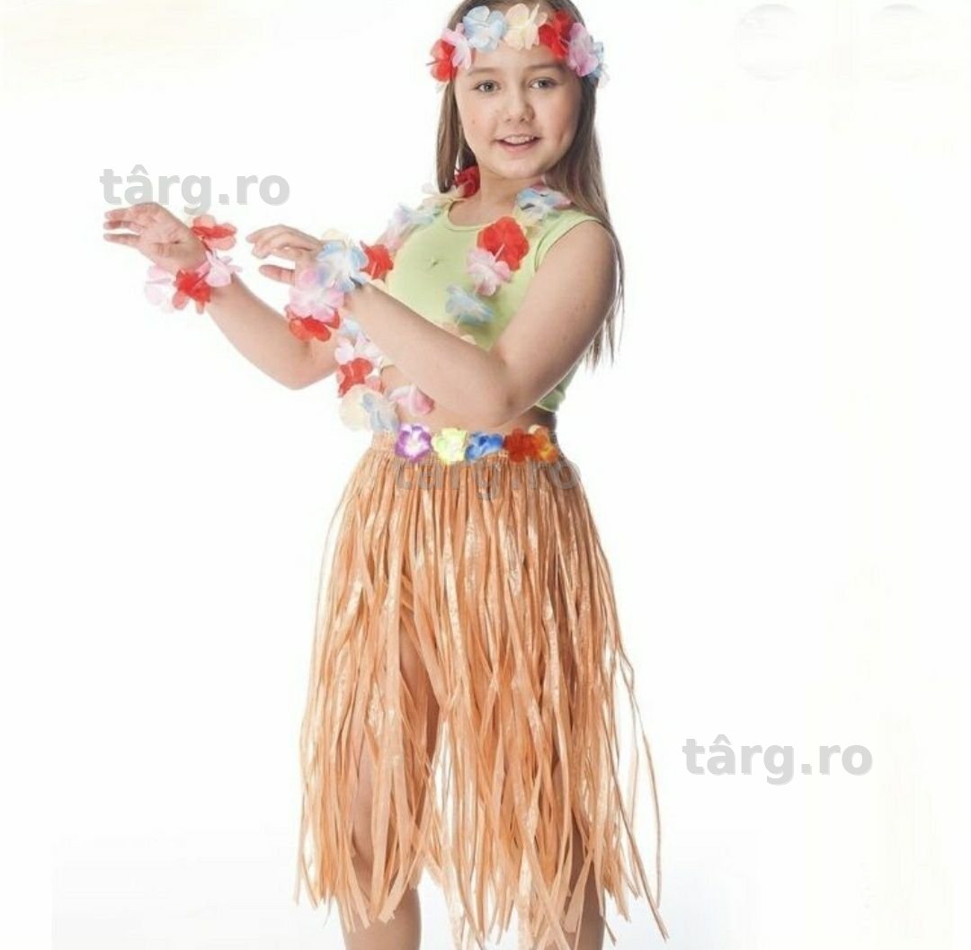 Fusta luau hawaiana+accesorii ghirlande de flori
