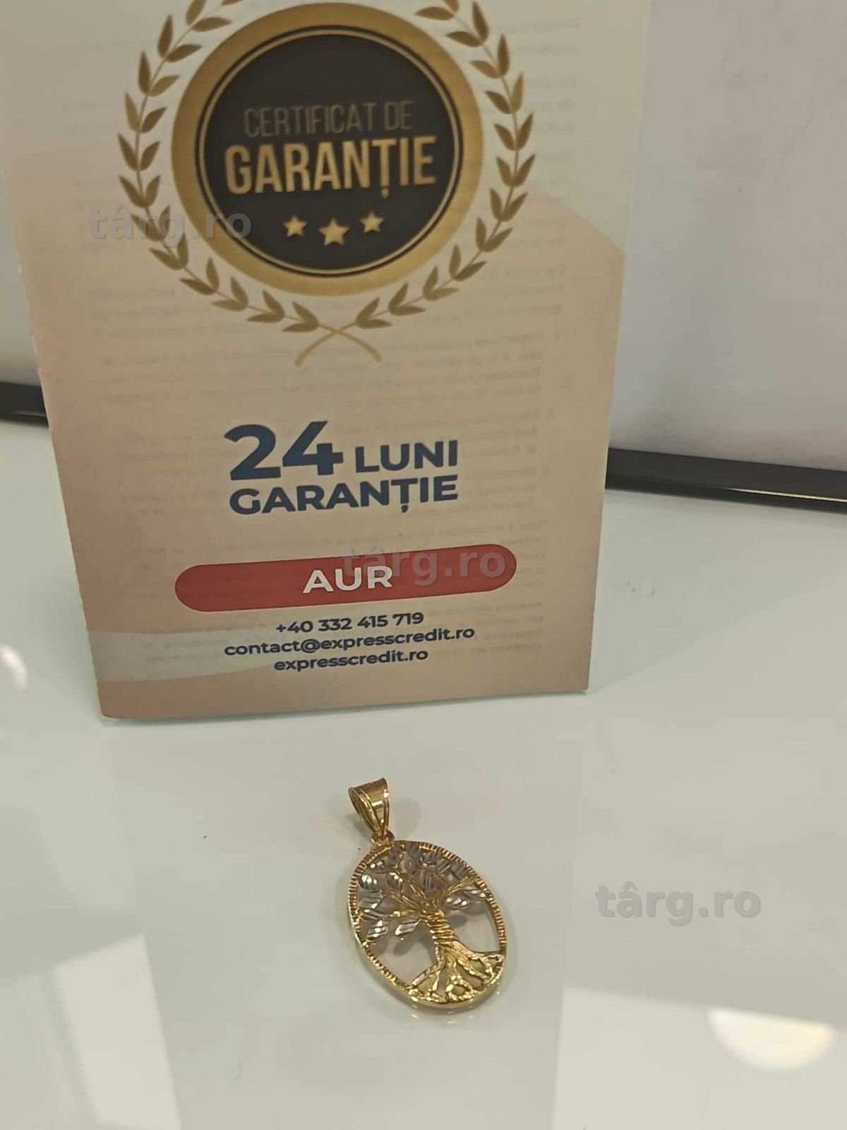 (AG41) Pandativ aur 14K B5987.2 - Certificat de garantie!