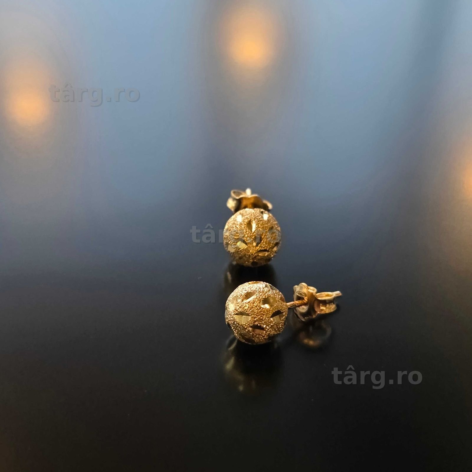 Cercei Aur 14K (Iulius Mall)(B-336) Garantie 2 ani! 3