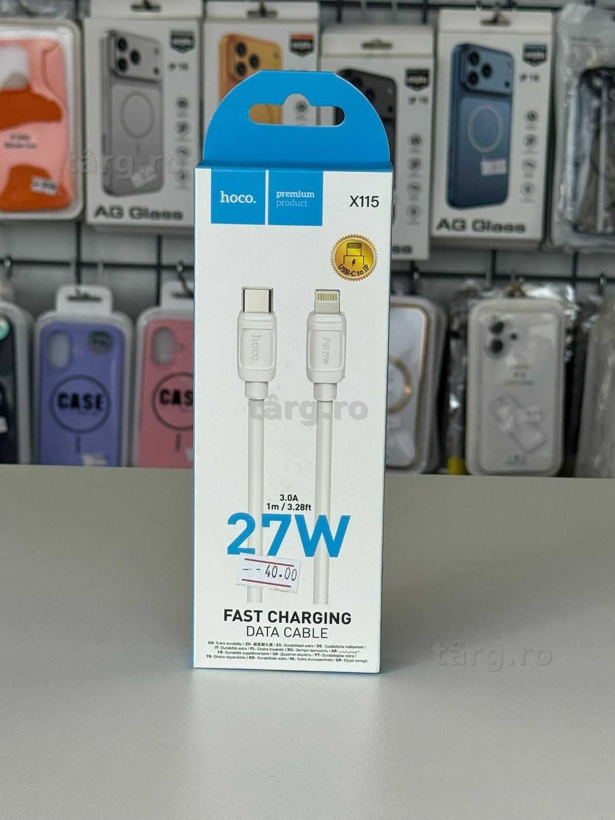 Cablu incarcare rapida, USB C-Lightning, 27w, 1m