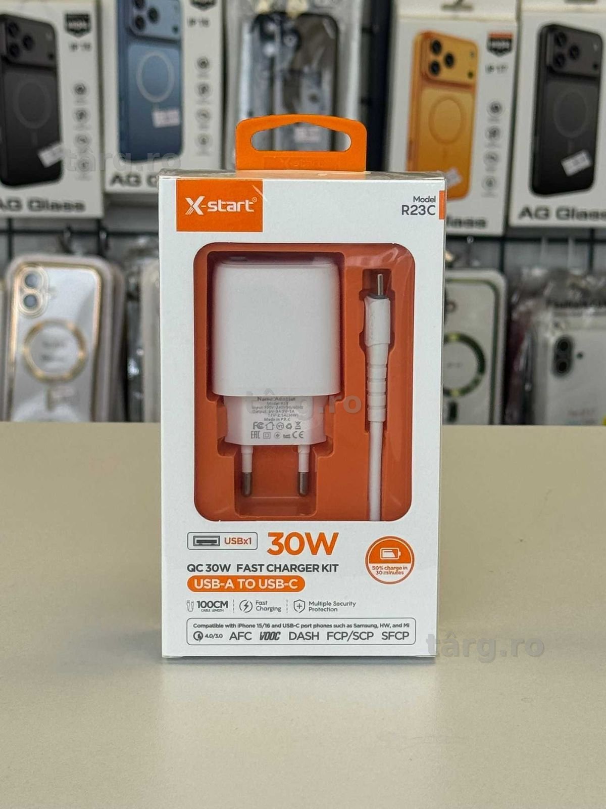 Incarcator + cablu USB A-USB C,incarcare rapida,30 w 2