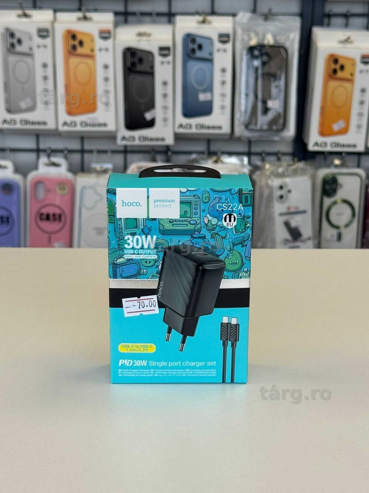 Incarcator Hoco cu Cablu USB C, Incarcare Rapida, 30W