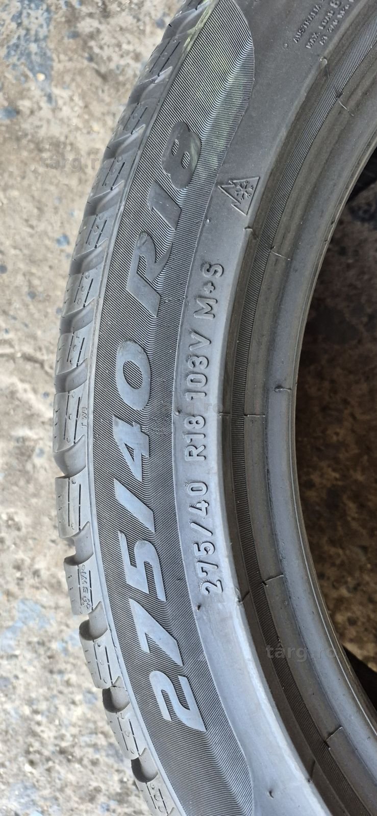 4 anvelope iarna Pirelli,fata 245/45/18,spate 275/40/18.Pret/bucata 7