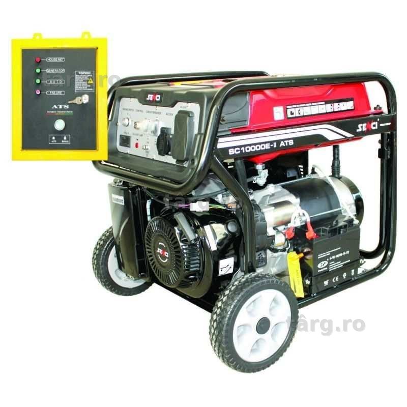 Generator de curent SENCI SC10000E-ATS TOP putere maxima 8,5 KW 230V pornire electrica motor benzina, ATS inclus
