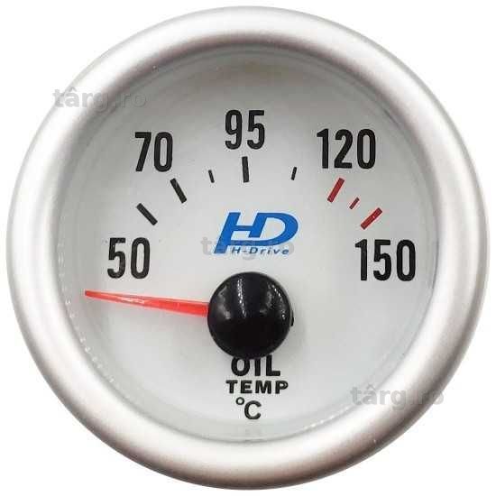 Manometru temperatura ulei HD Racing fond alb OR-LED7703