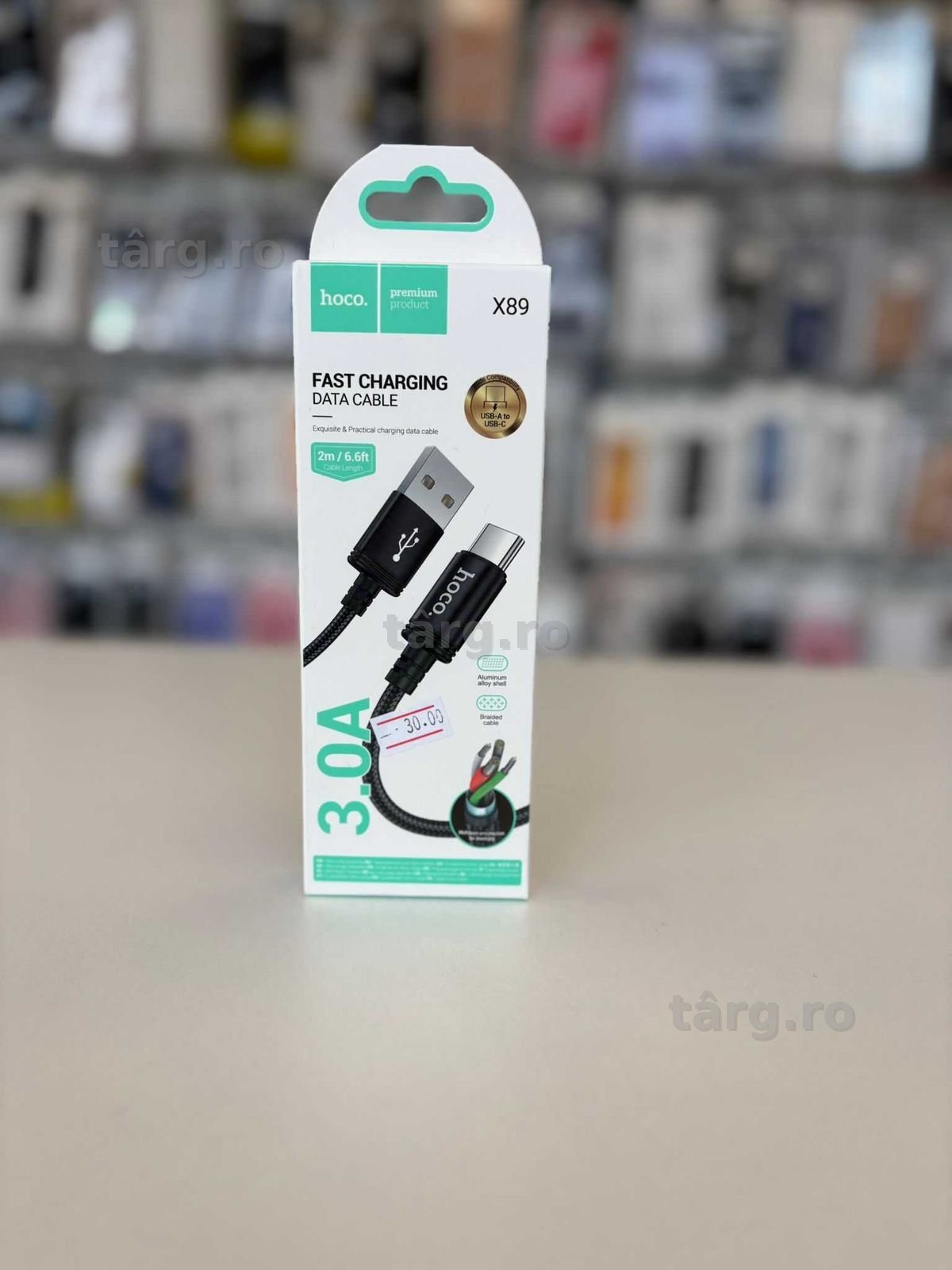 Cablu Date si Incarcare 2m, USB la USB-C, Hoco (X89) 2.4A 2