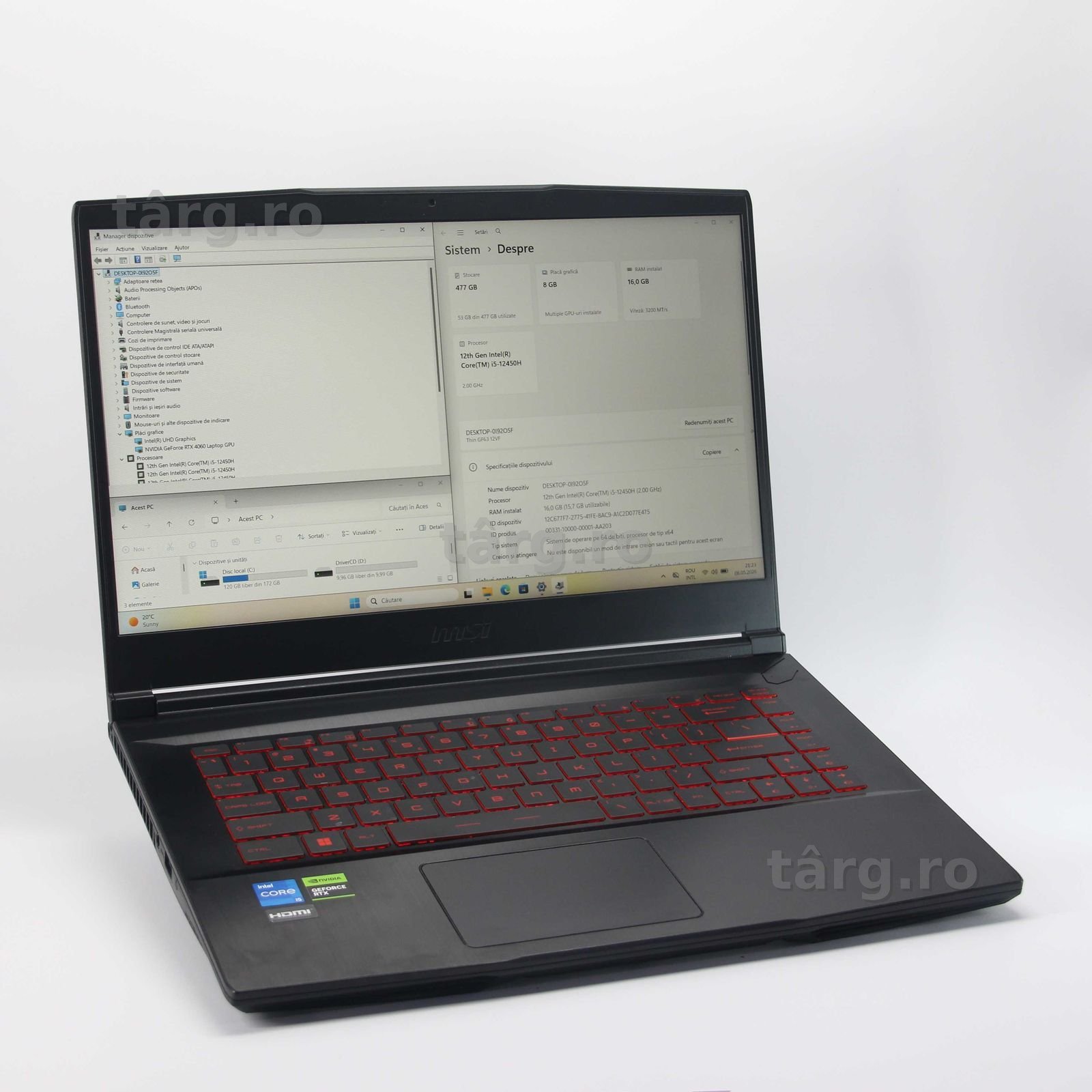 MSI - Intel i5-12450H - 512 Gb / 16 Gb RAM - FULL BOX - FRESH Galati