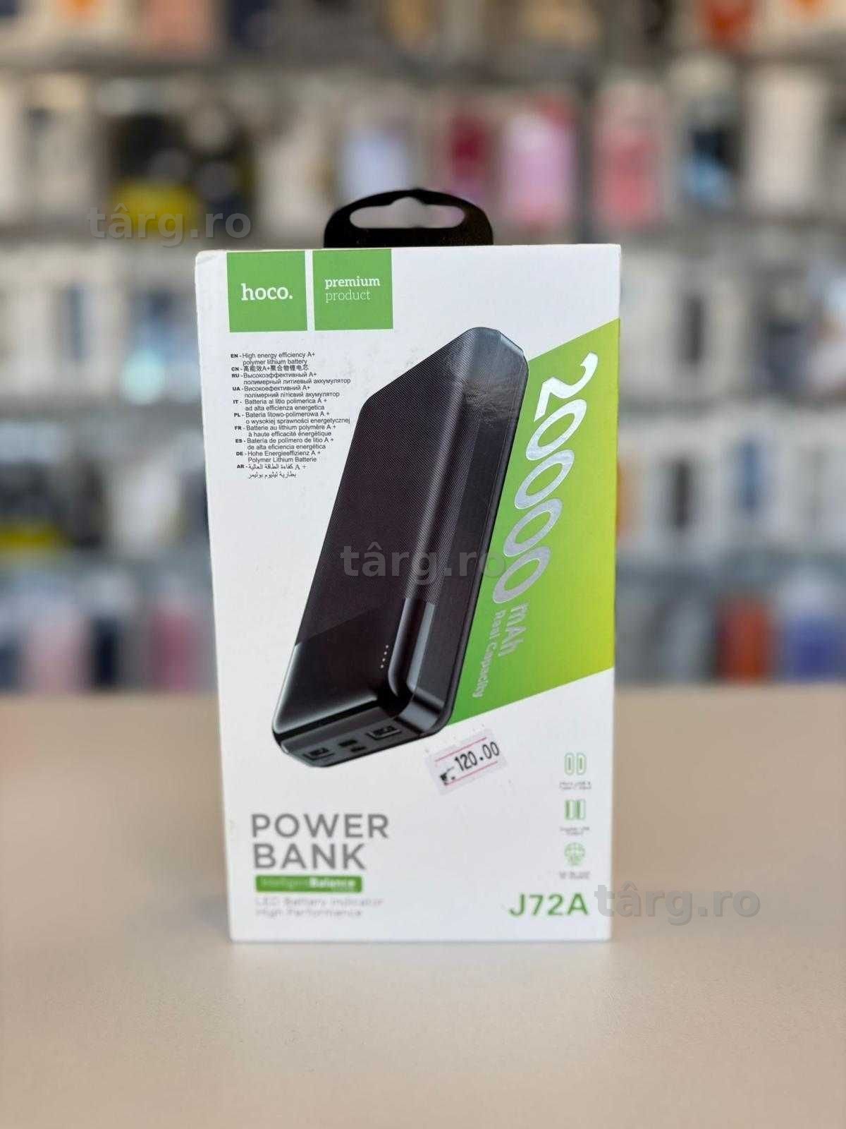 Baterie externa Hoco, 20.000mAh, 2 x USB, Indicator LED