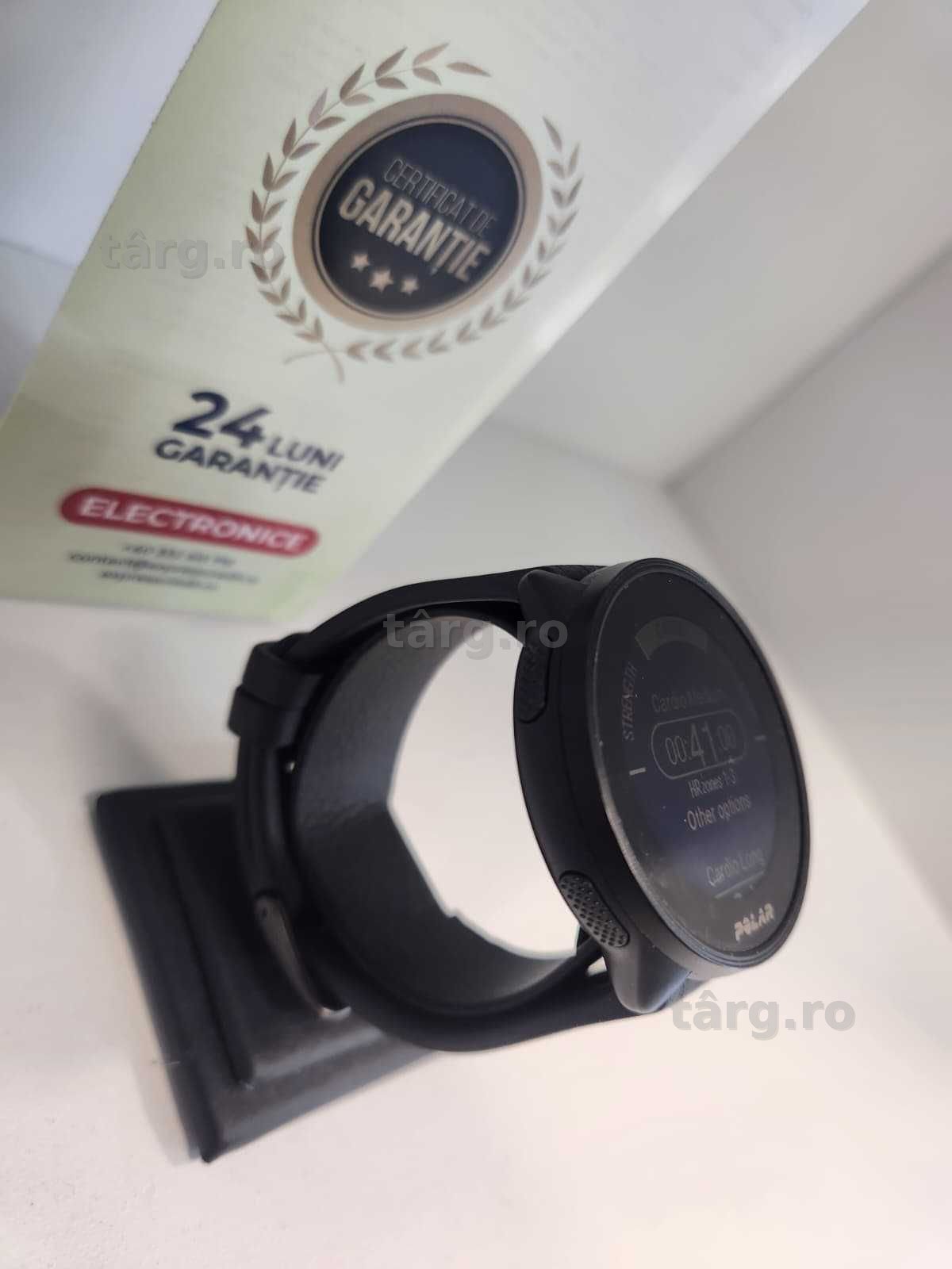 Smartwatch Polar Pacer, Curea silicon, Negru   (Ag8 Tudor/B74720) – Garantie 2 Ani!
