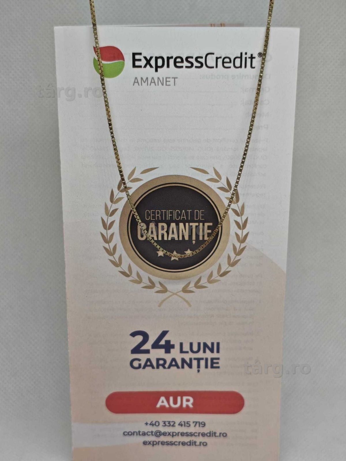 Lant din aur de 14K (Ag43 Falticeni B4028) - 24 luni garantie!