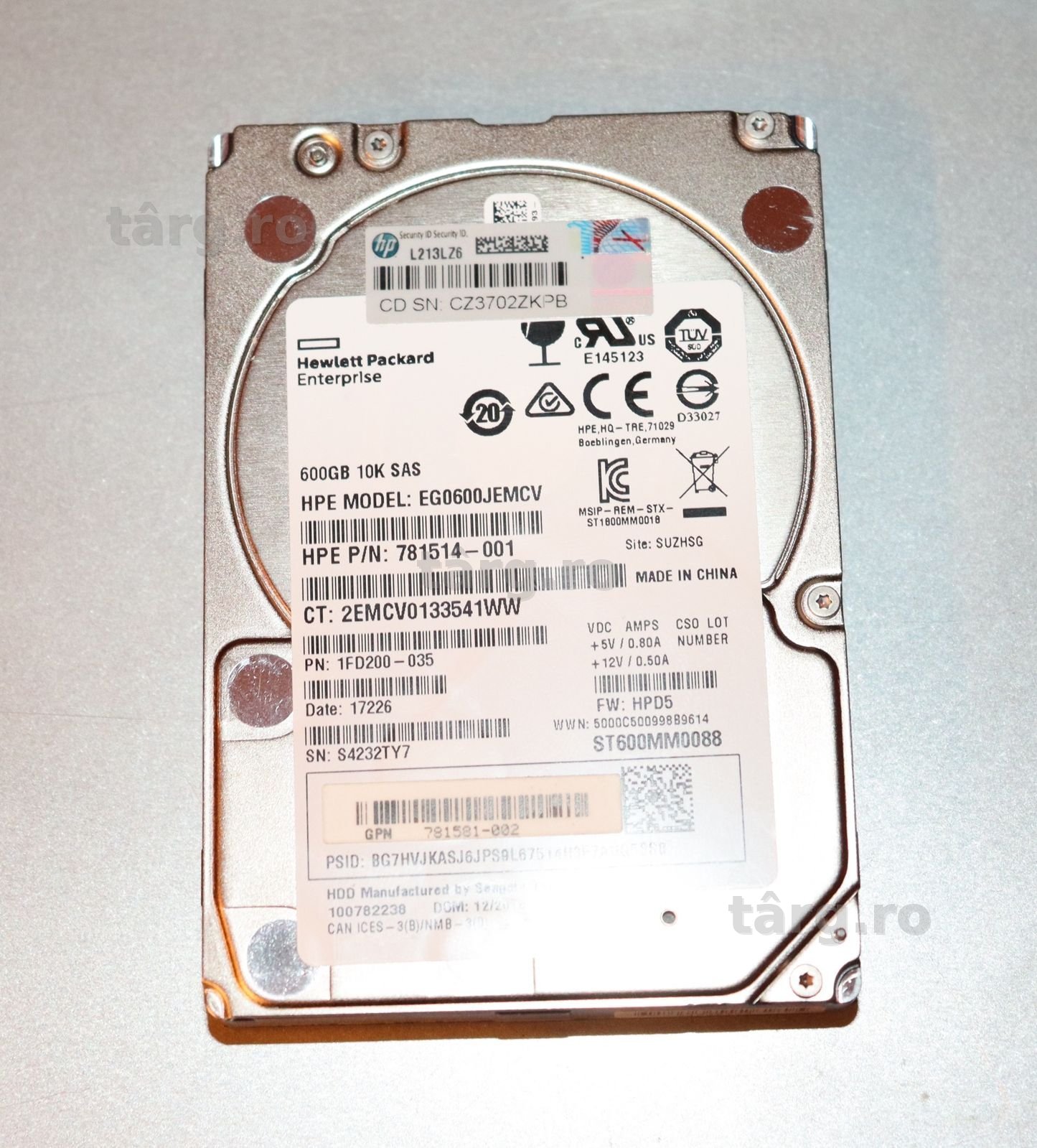 Harddisk Server SAS 2.5"  600Gb 10k 12G  128Mb ST600MM0088
