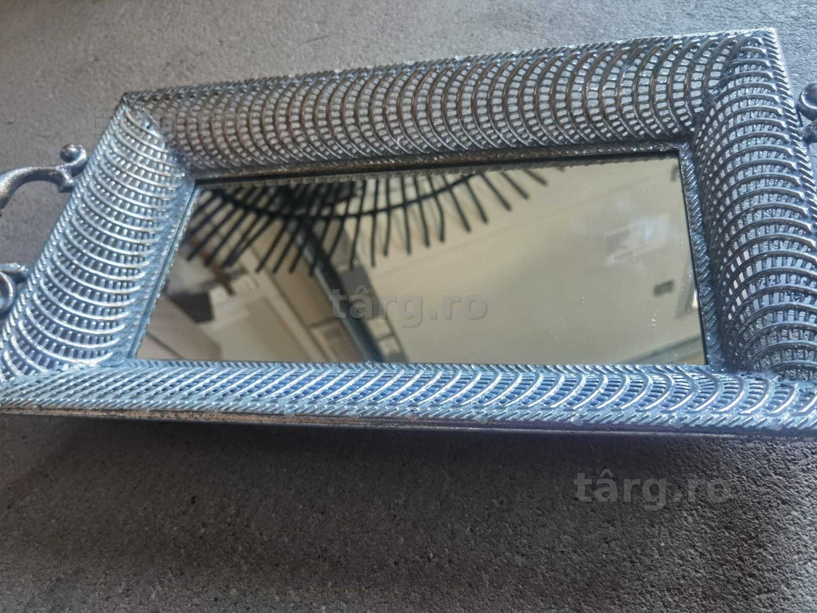 Tavă cu oglindă pentru decor/servit, vintage