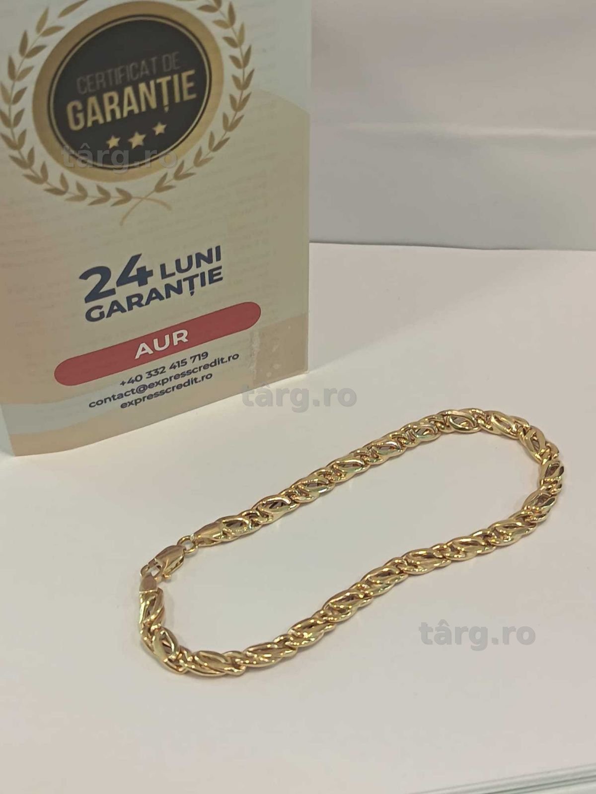 (AG41) Bratara aur, 14K b4078.43 Certificat de garantie