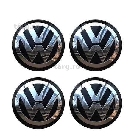 Set 4 Embleme Capace Jante Roti Aliaj 58MM / 70MM VW Volkswagen