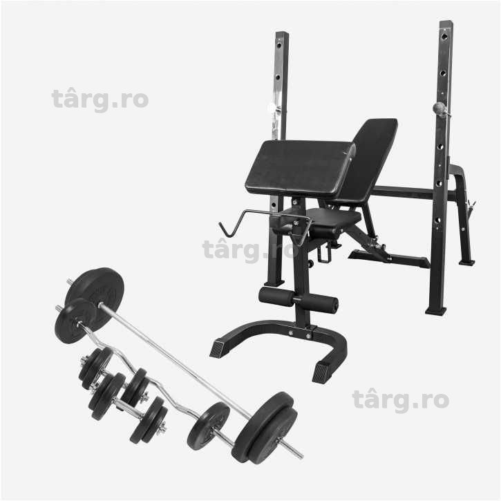 Set banca scott inclitat / declinat + greutati ciment 100kg