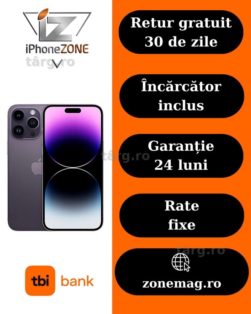 Iphone 14 pro max 128gb 100% Grad A Rate Garantie - zonemag.ro