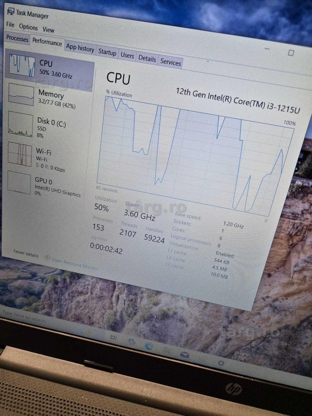 Hope Amanet P10/Laptop HP RTL8822CE i3 SSD 2