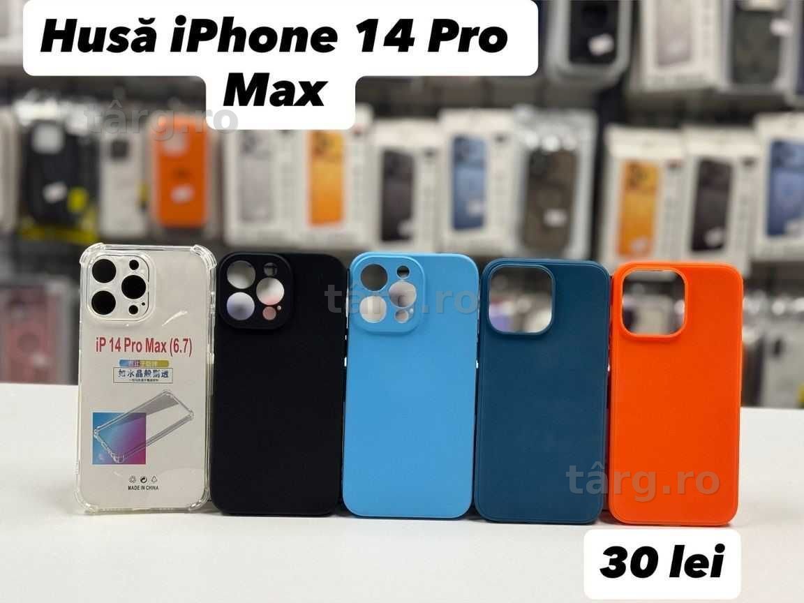 Husa silicon, folie, cablu, incarcator iPhone 14 Pro Max