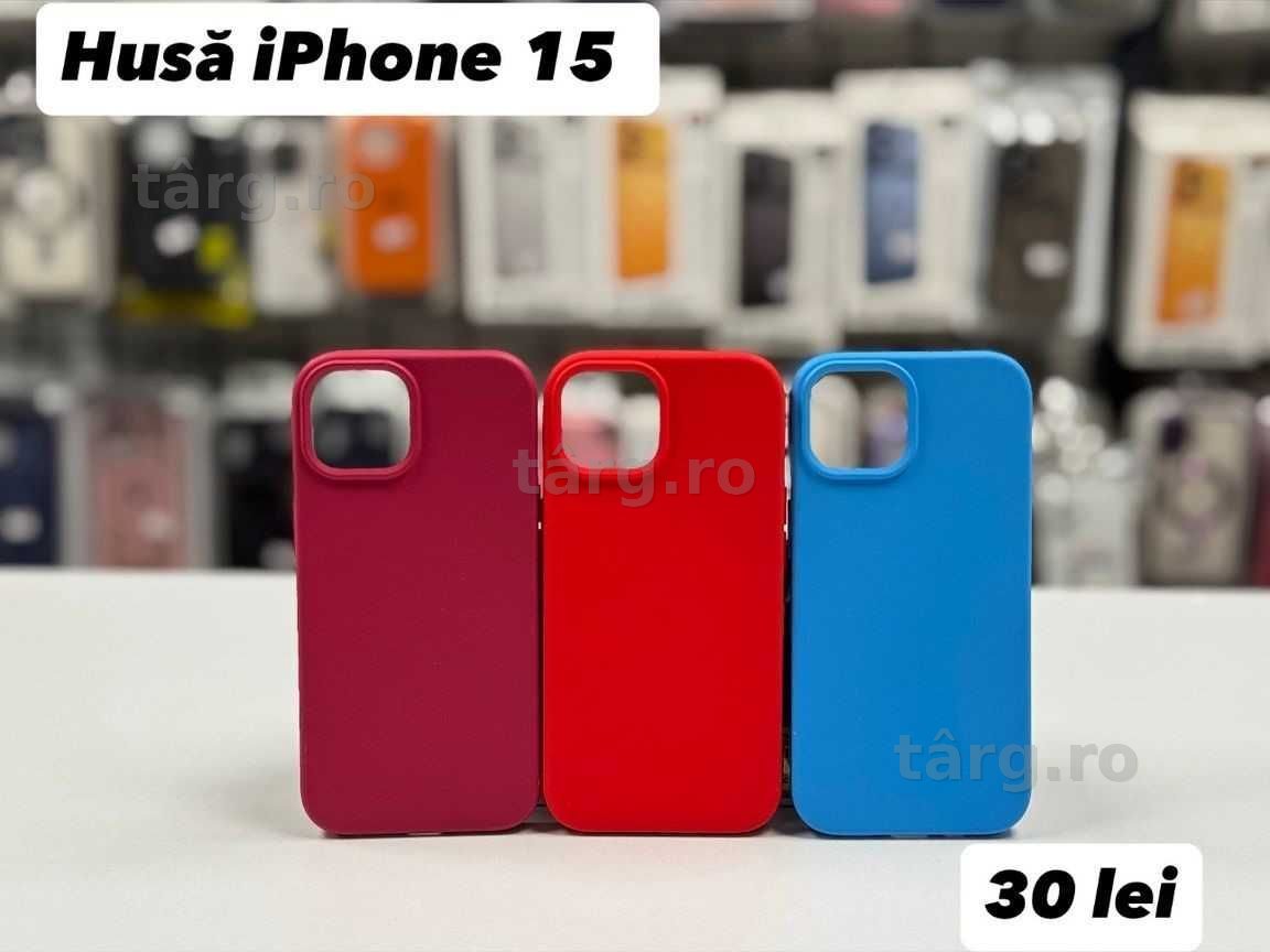 Husa silicon, folie, cablu, incarcator iPhone 15 2