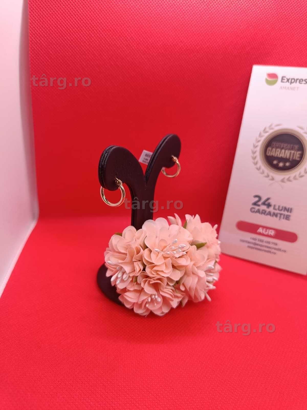 Cercei aur 14K 1.20g (Ag16 Moldova b33107) - Garantie 2 ani! 2
