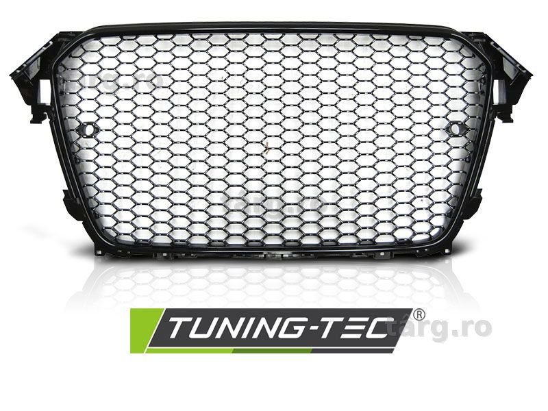 Grila fagure RS AUDI A4 B8 Facelift 11.11-15 negru lucios cu loc PDC
