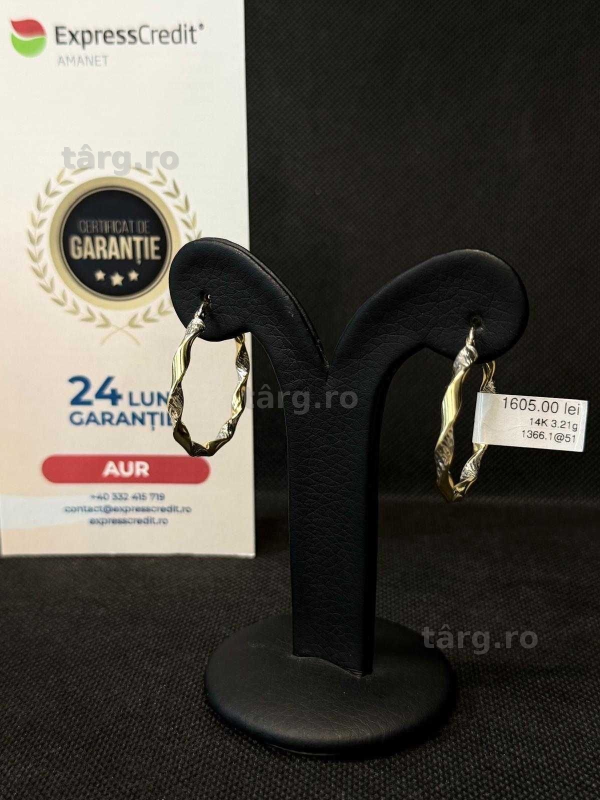 (AG51) Cercei aur 14k 3.21g b1366 - Garantie 2 ani!