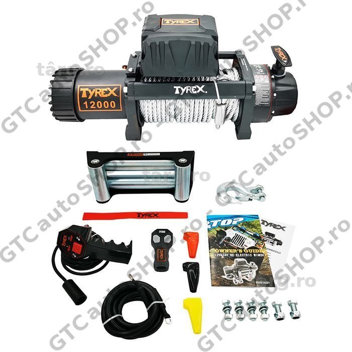 troliu tyrex 12000p 24v cablu otel