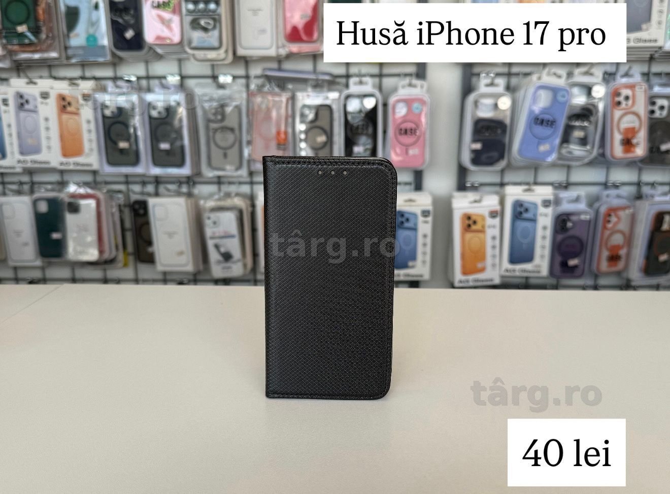 Husa tip carte - piele ecologica - iPhone 17 Pro