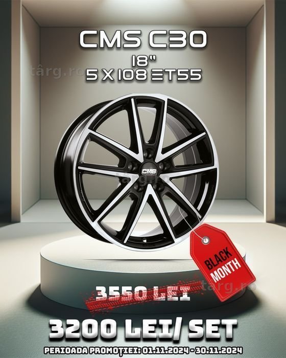 Jante R18 5x108 CMS C30 Noi Volvo XC40 XC60 XC90 S60 S90 V60 V90 Jaguar XE XF F-Pace E-Pace Land Rover Discovery Sport Freelander DS 4 5 7