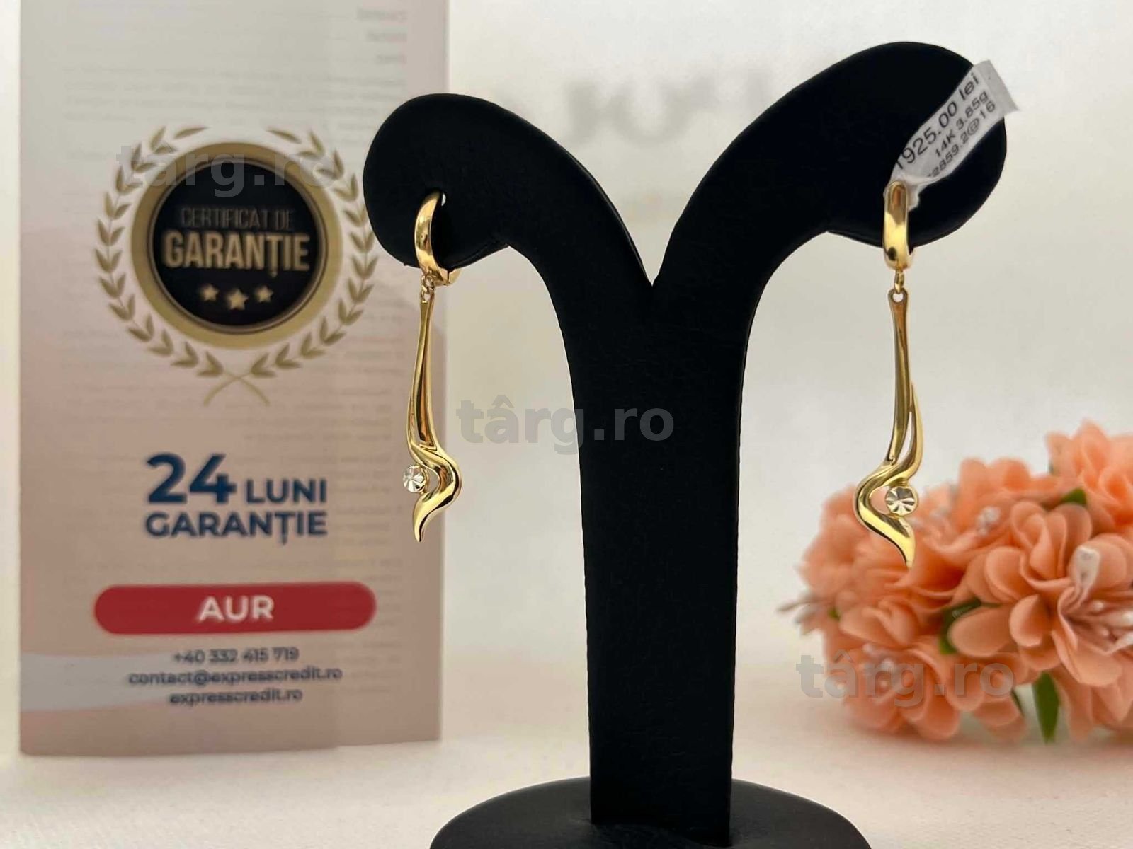Cercei Aur 14k 3.85g (AG16 Moldova b32859.2)-Garantie 2 ani! 3