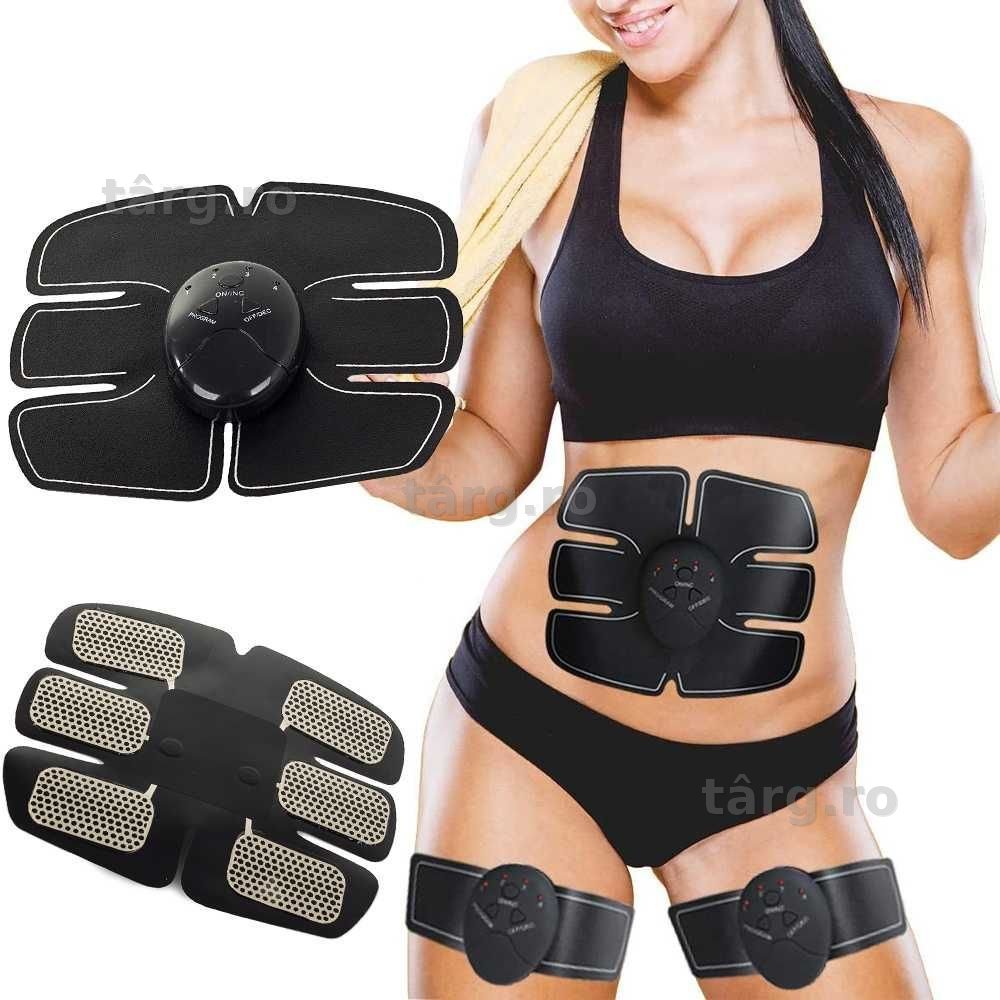 Aparat electrostimulator EMS 3-in-1 pentru abdomen brate si coapse