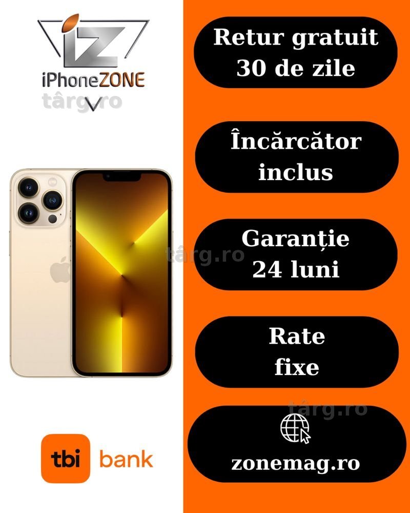 Iphone 13 Pro Max 128GB 100% Grad B Garantie 24 Luni - zonemag.ro
