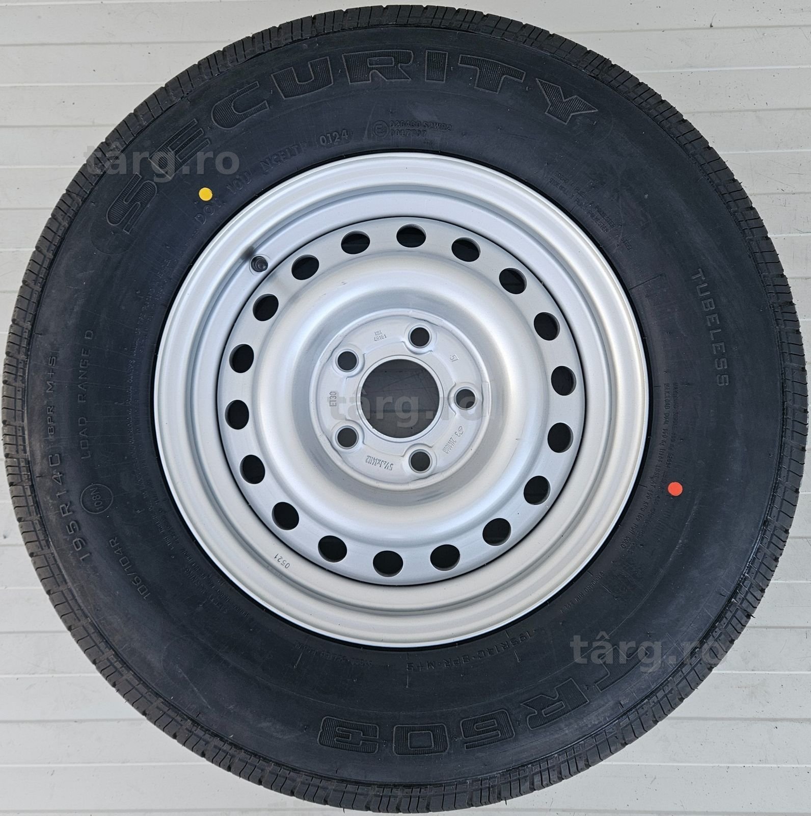Roata completa remorca 195 R14C Anvelopa SECURITY M+S pe Janta 5.5Jx14