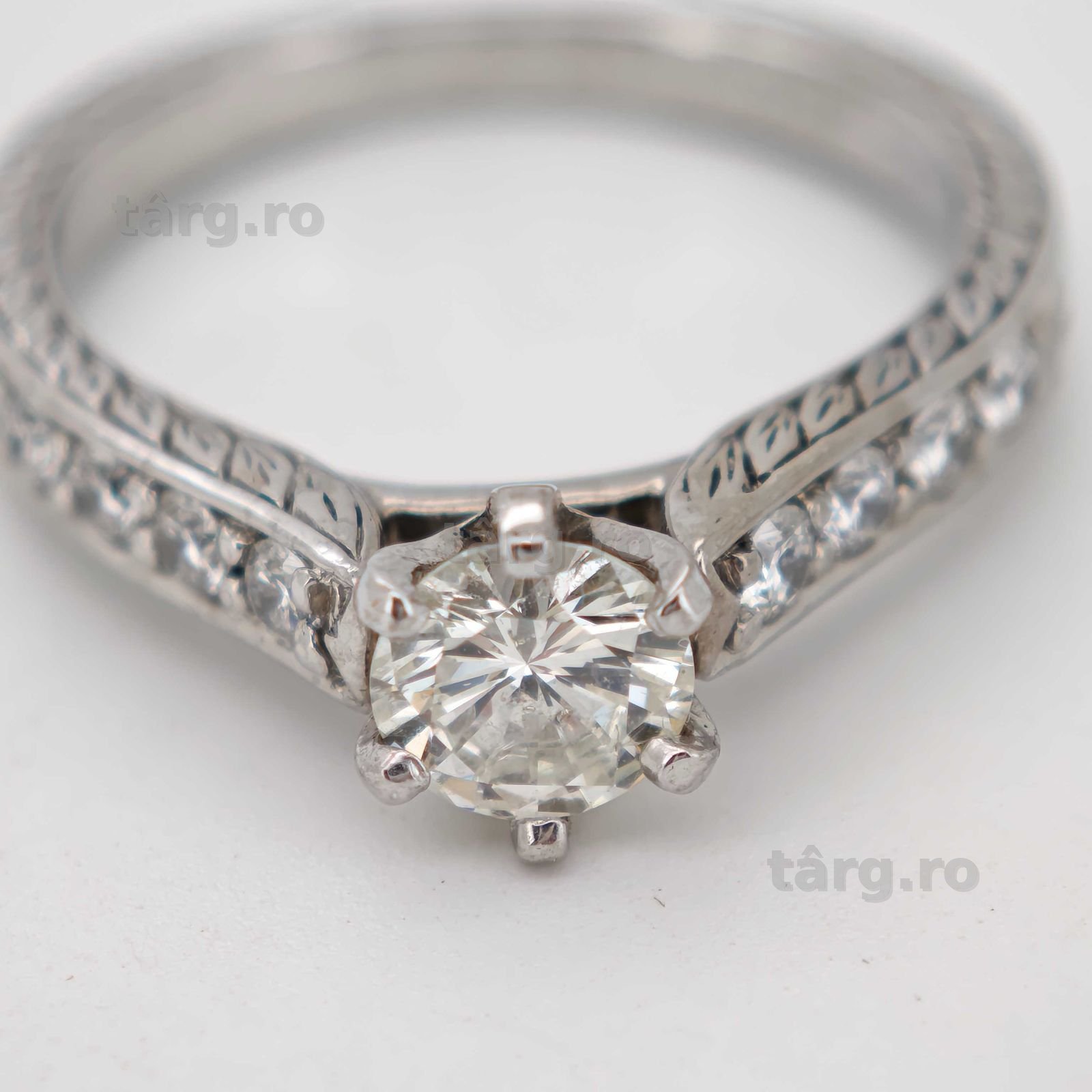 Inel paladium diamante naturale 0.90ct