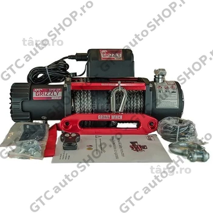 troliu grizzly winch 13000 180:1 cablu sintetic