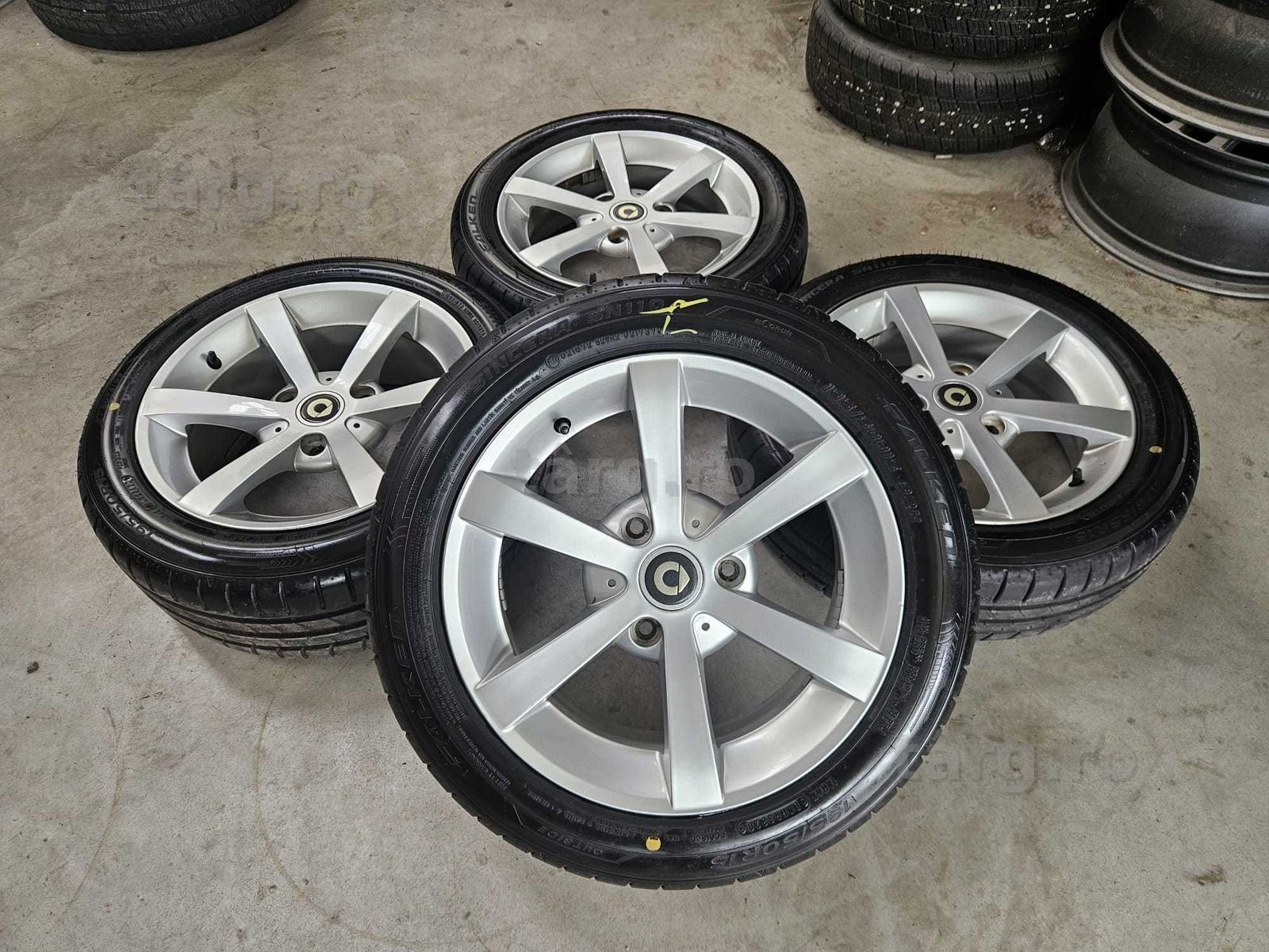 Jante R15 ORIGINALE SMART FORTWO Anvelope VARA 175.55.15 / 195.50.15 ca NOI